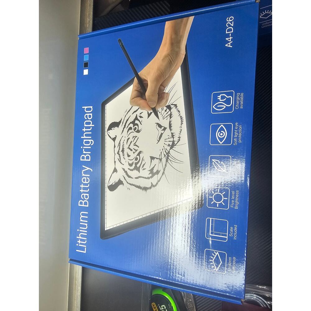 A4D26 Lithium Battery Artists Brightpad Lightbox Drawing Board New-Open Box